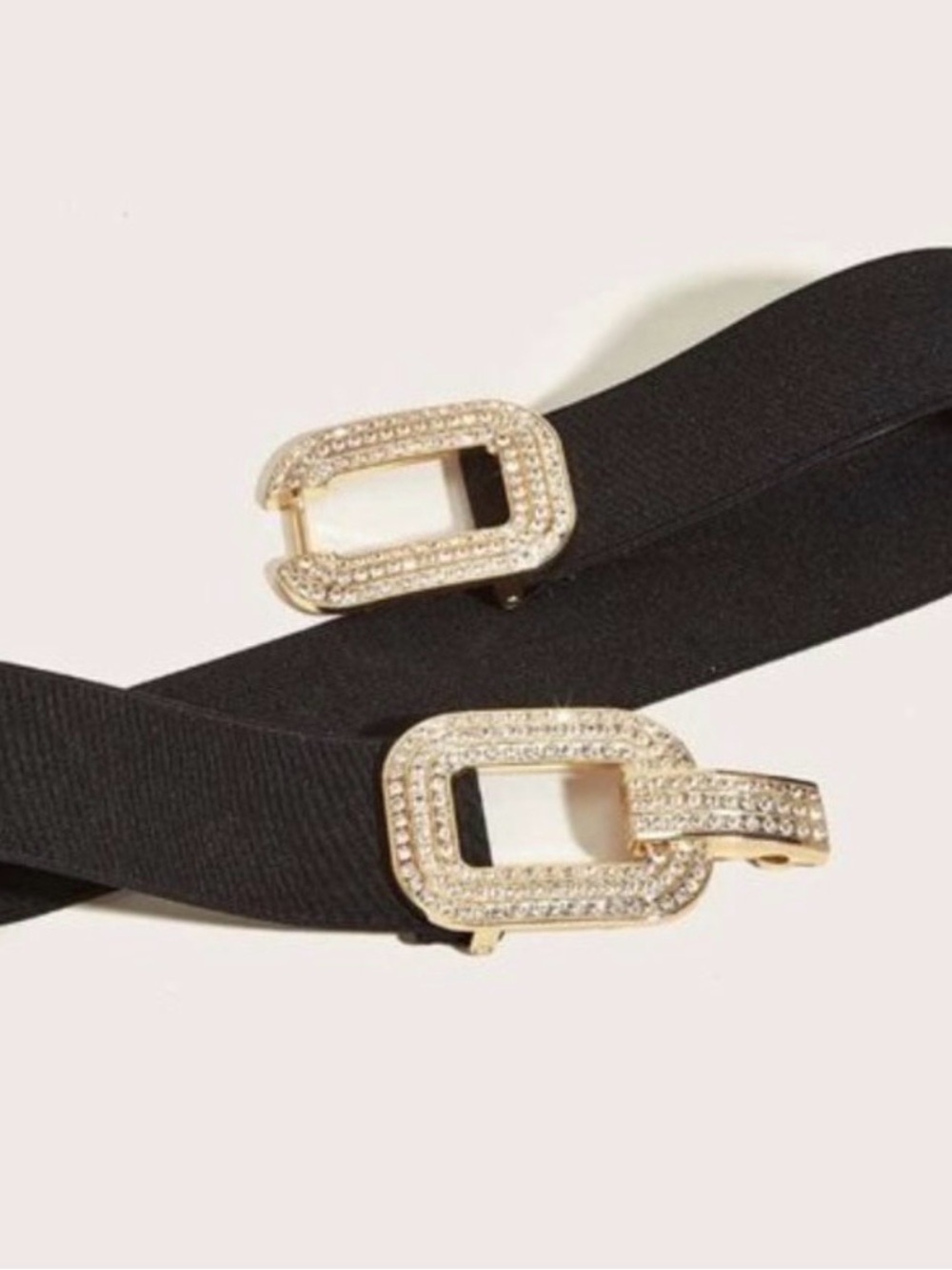 Gold/Black Rhinestone Stretch Belt - Picture 4 of 8
